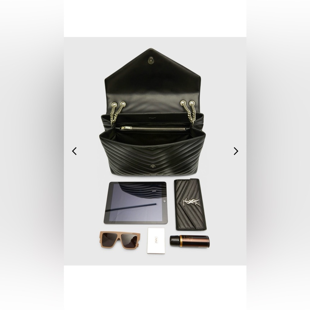 Black Large Loulou YSL Shoulder Bag in Quilted Leather - Picture 11 of 14